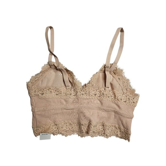 NWT Online By Aerie Ribbed Lace Trim Bralette Women Size XS Feminine Layering - Picture 4 of 7